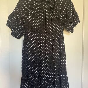 Sezane Black and White Polka Dot Dress